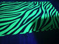 UV Green zebra  neon print fabric