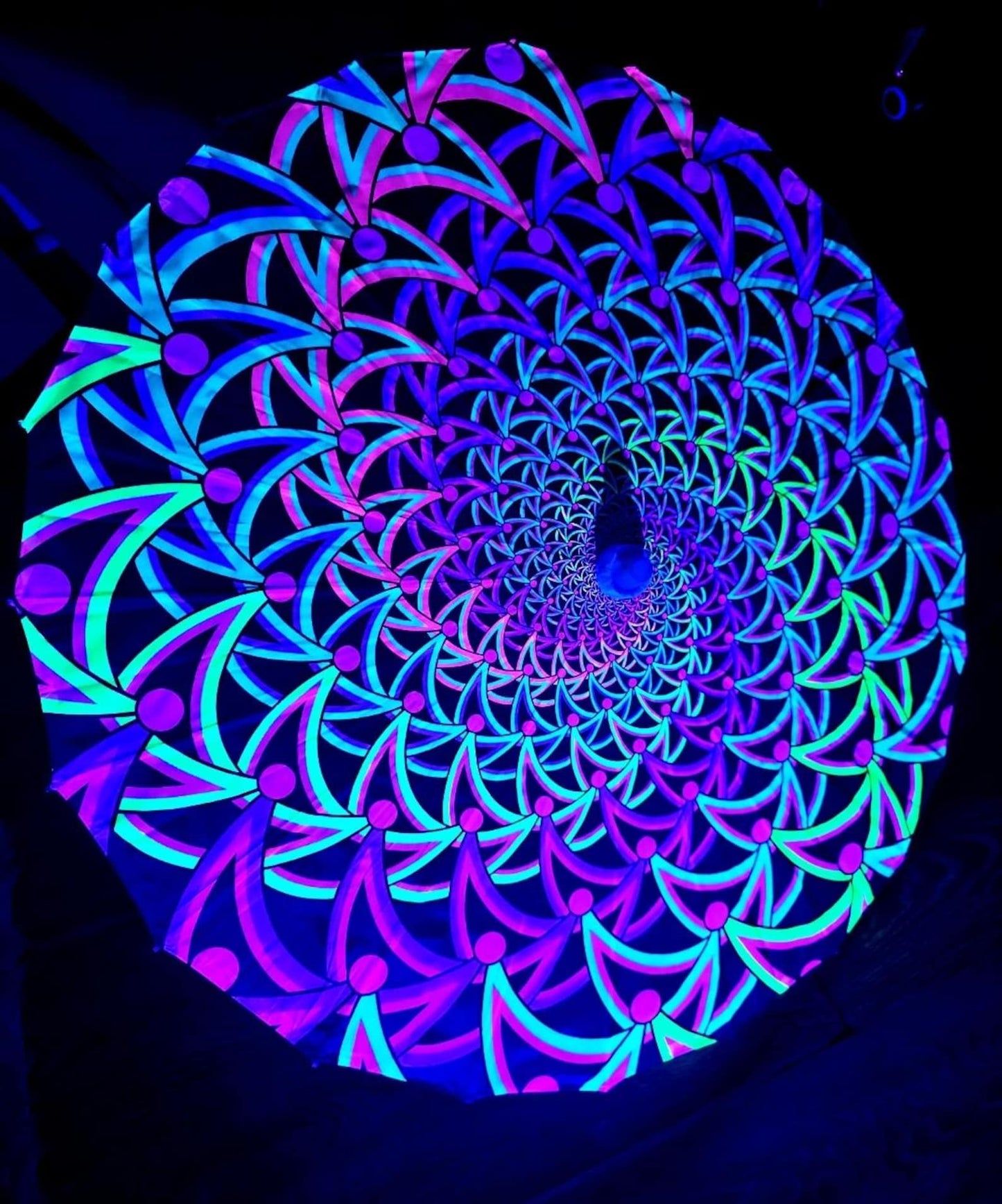 Uv reactive festival rave blacklight parasol