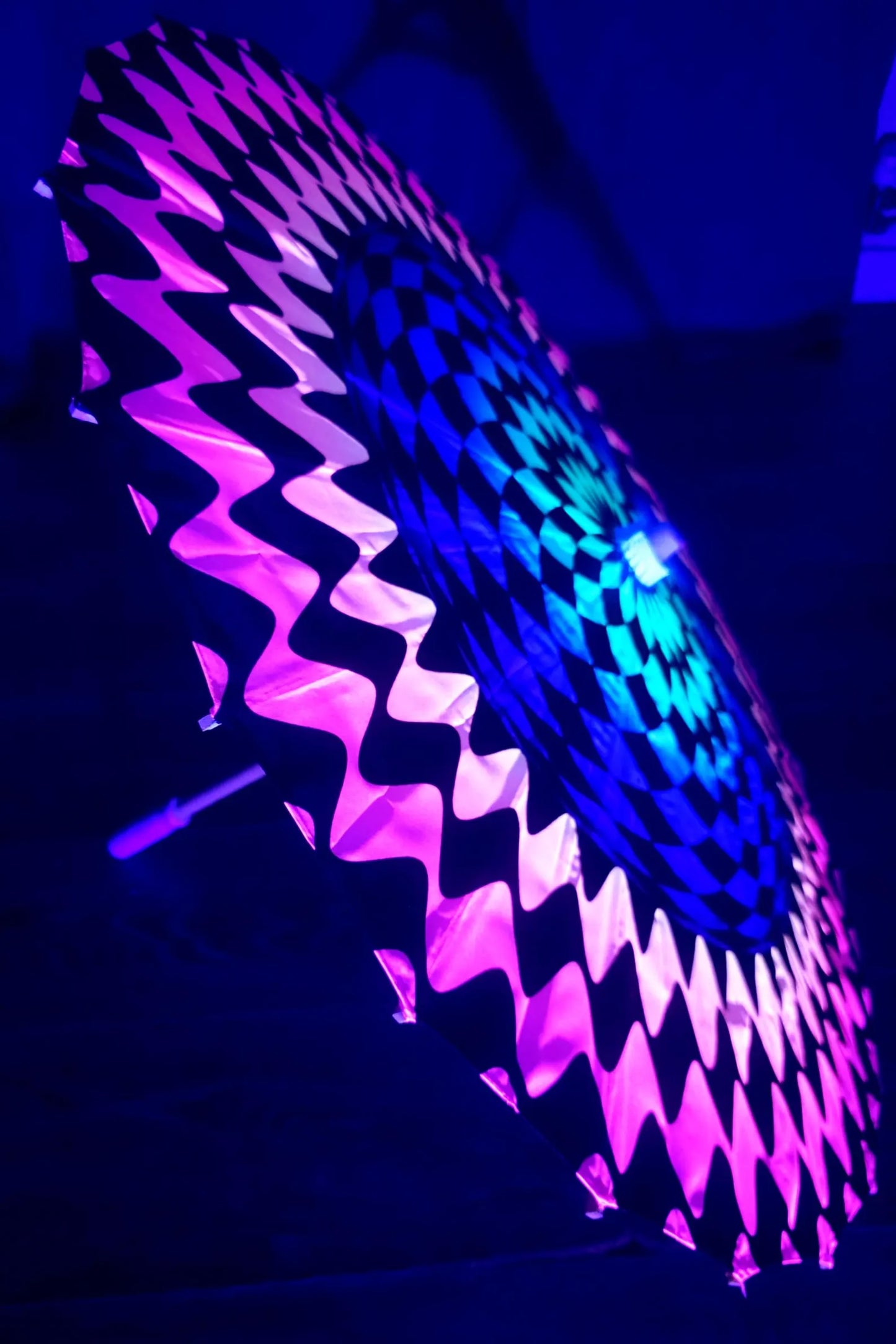 Uv reactive festival rave blacklight parasol