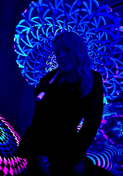 Uv reactive festival rave blacklight parasol