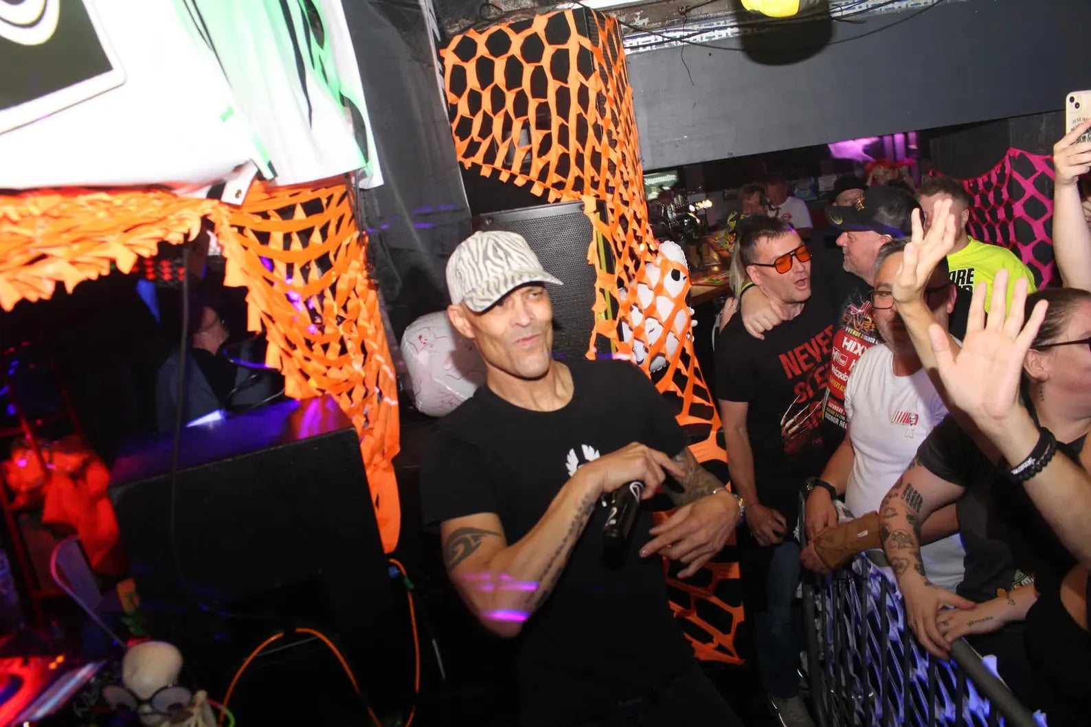 uv neon orange stretch rave decoration camo netting event deco