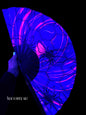 uv blacklight neon hand fan ffor festivals raves party accsessory