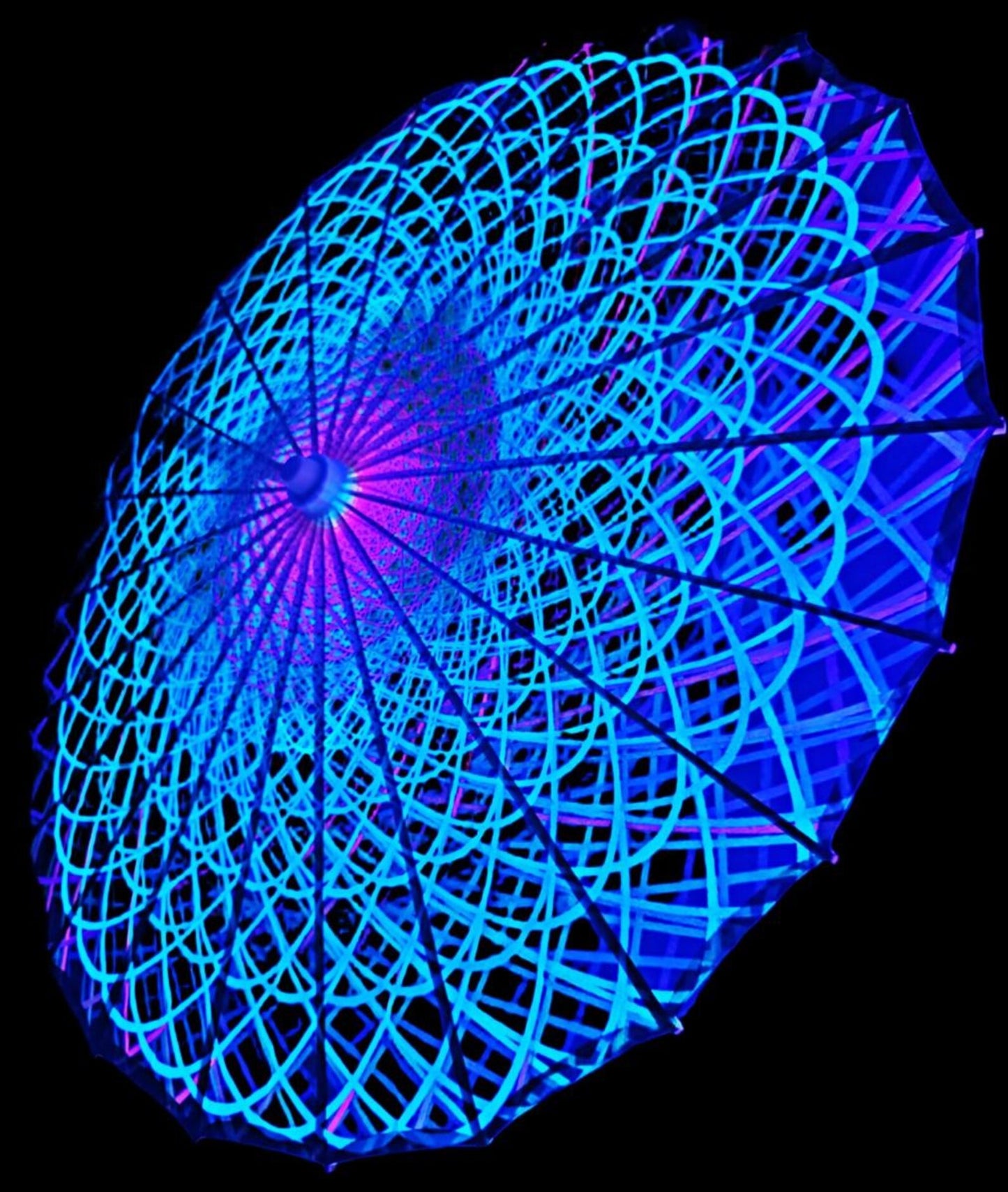Blacklight uv festival parasol umberella festival gear bright neon