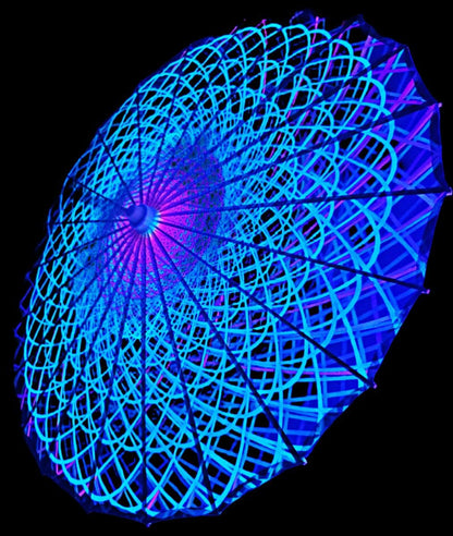 Blacklight uv festival parasol umberella festival gear bright neon