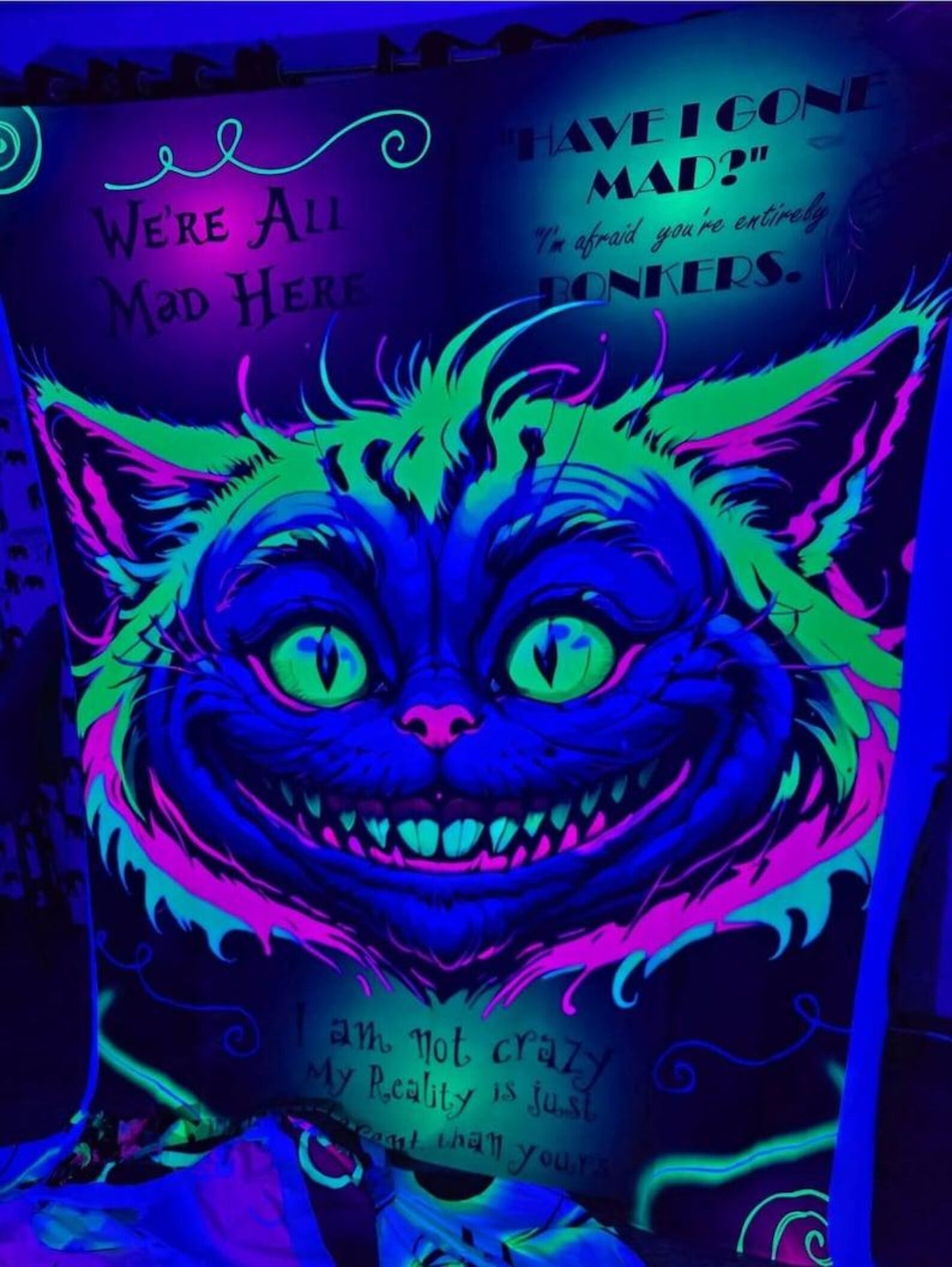 uv Wonderland Cheshire cat stretch neon decor