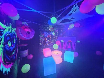 uv reactive Wonderland Ace of spades event stretch decor
