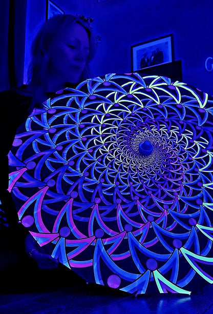 Uv reactive festival rave blacklight parasol
