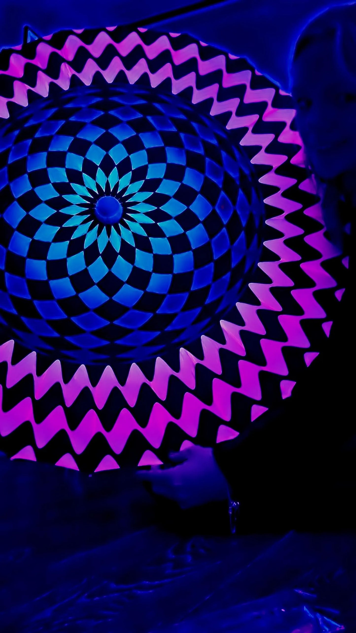 Uv reactive festival rave blacklight parasol