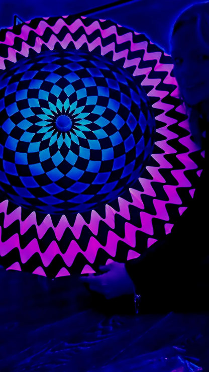 Uv reactive festival rave blacklight parasol