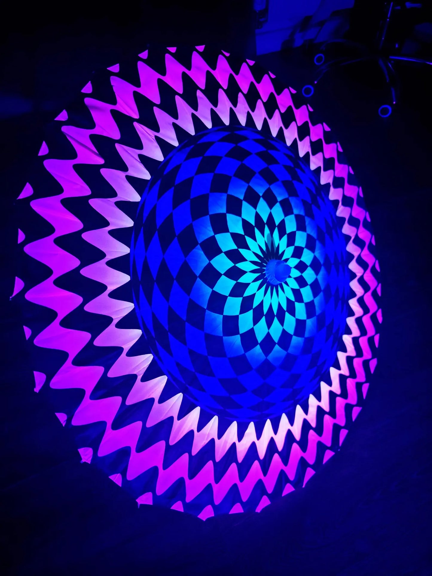 Uv reactive festival rave blacklight parasol