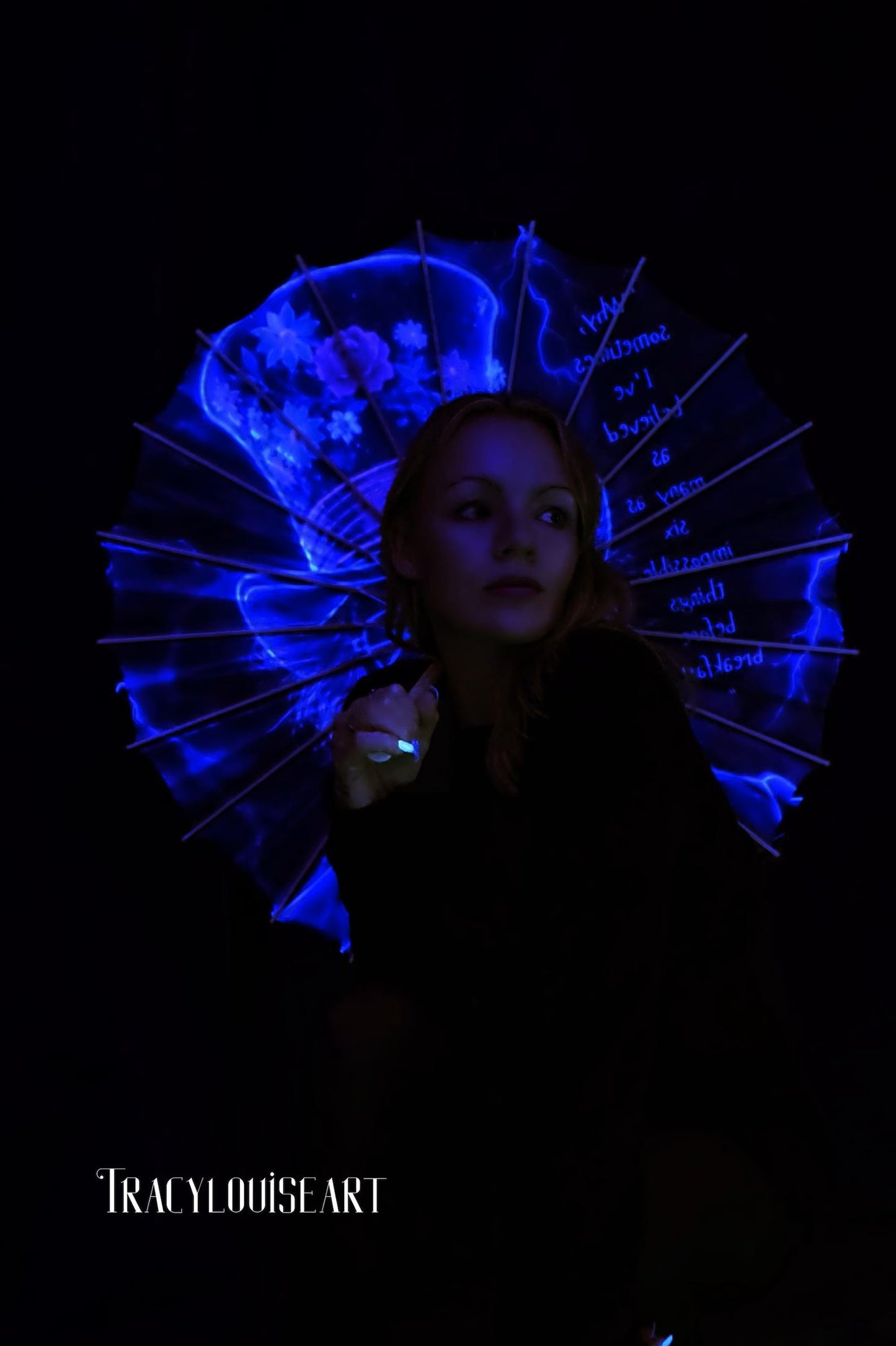 Uv reactive festival rave blacklight parasol