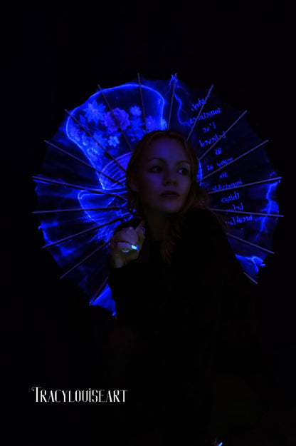 Uv reactive festival rave blacklight parasol