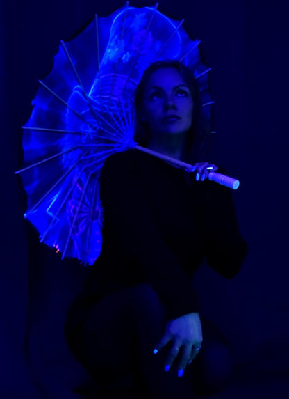 Uv reactive festival rave blacklight parasol