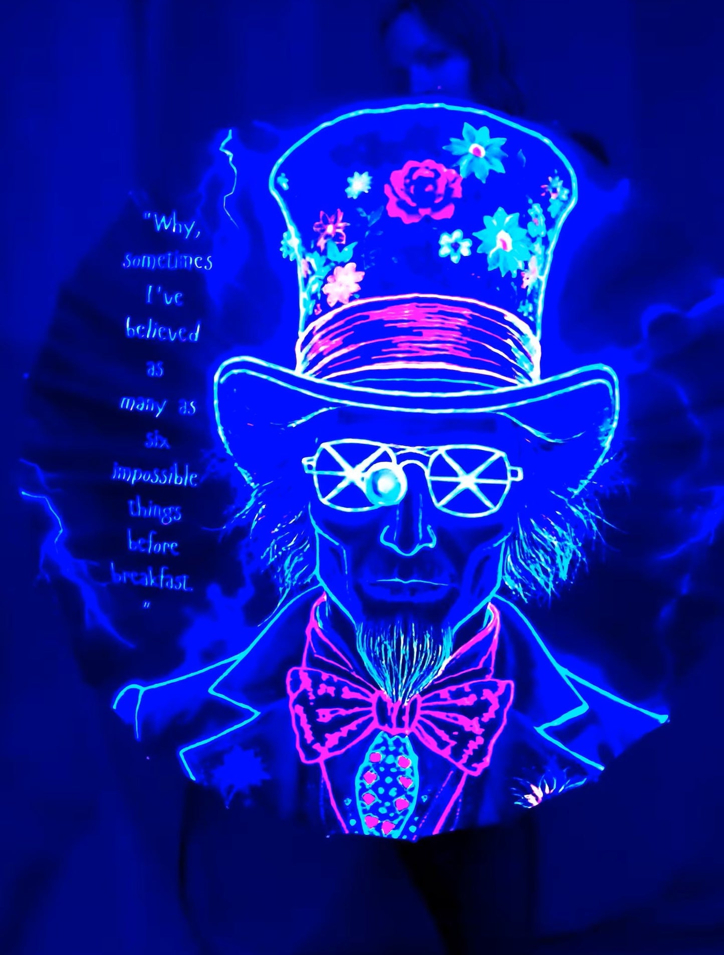 Uv reactive festival rave blacklight parasol