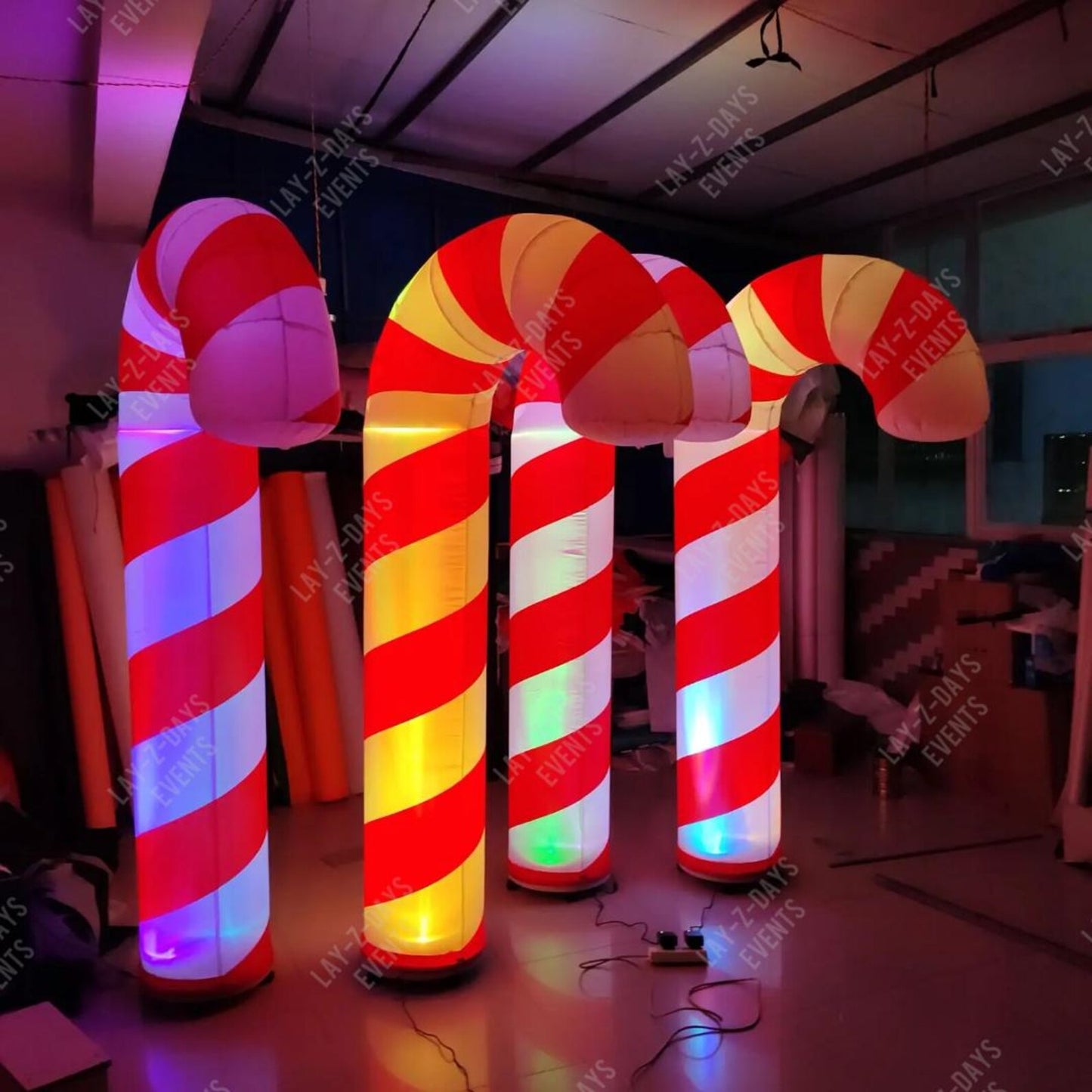 Giant 2metre led inflatable Christmas candy canes