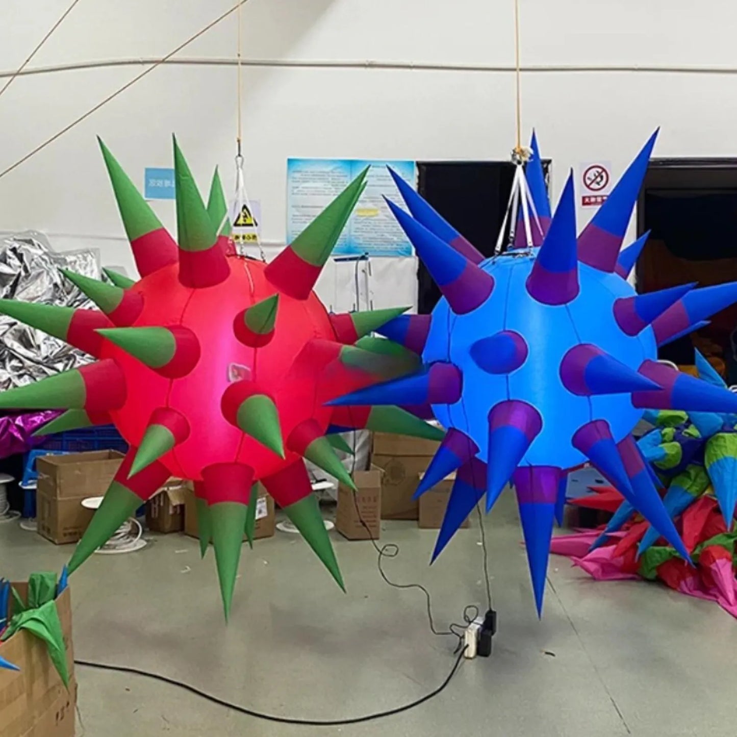 Giant Led inflatable spiky ceiling decoration