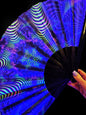 Uv reactive Bamboo Snap hand fan