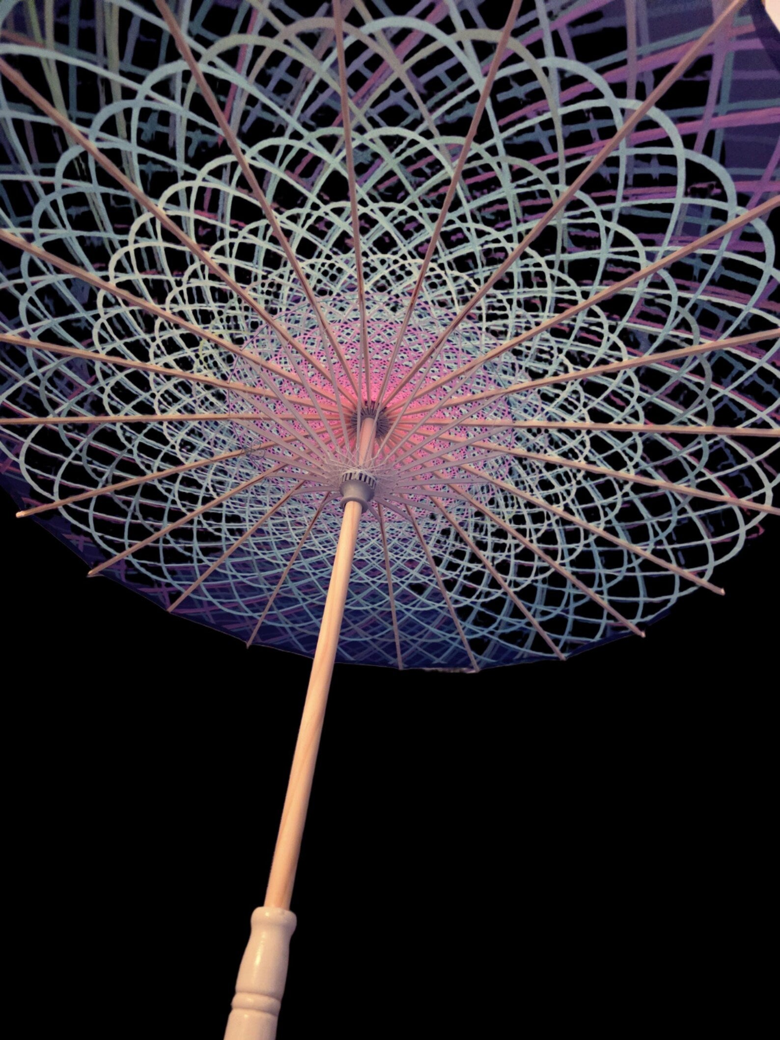 Blacklight uv festival parasol umberella festival gear bright neon