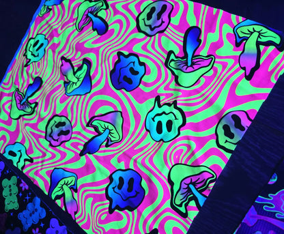 UV rave neon print fabric , neon spandex fabric,
