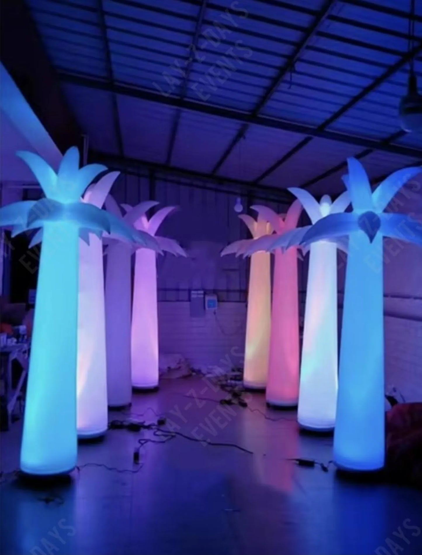 led inflatable colour changing palm tree