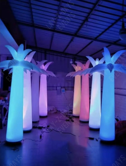 led inflatable colour changing palm tree