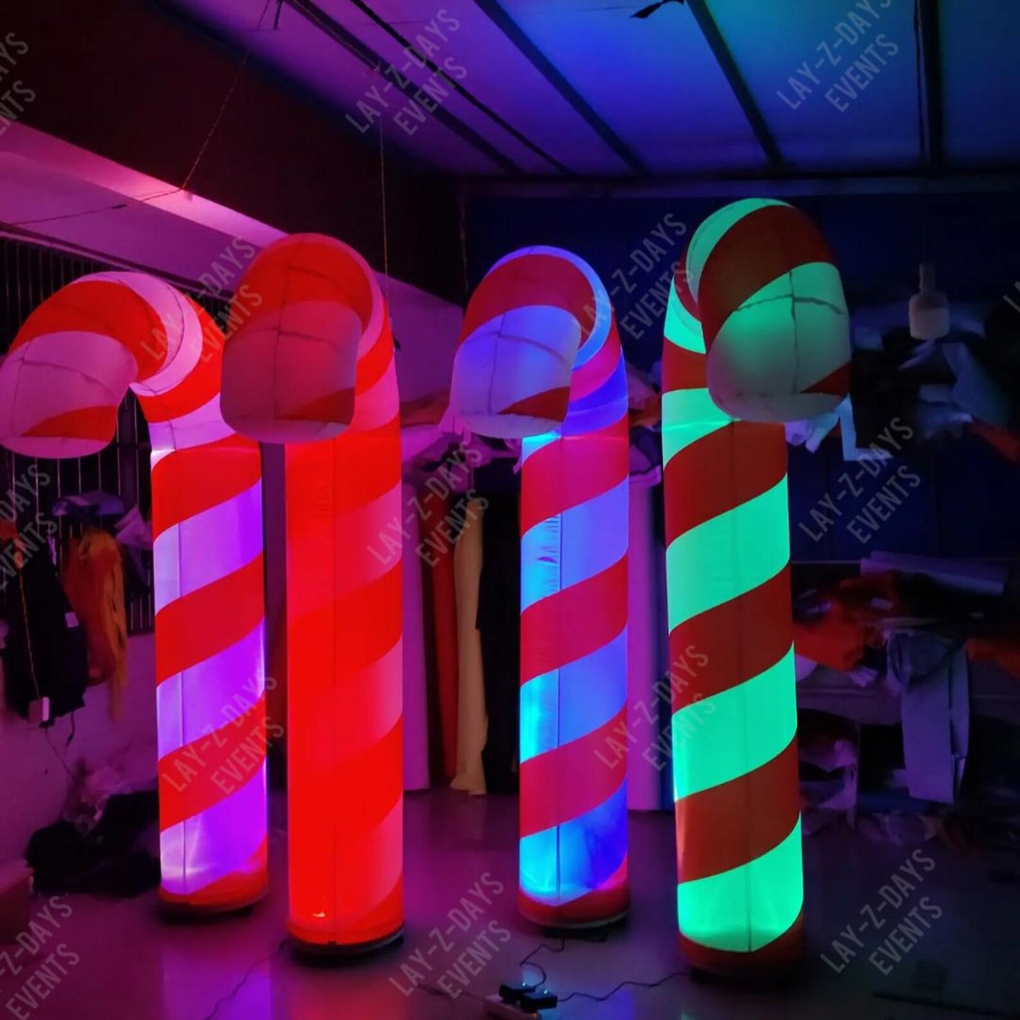 Giant 2metre led inflatable Christmas candy canes