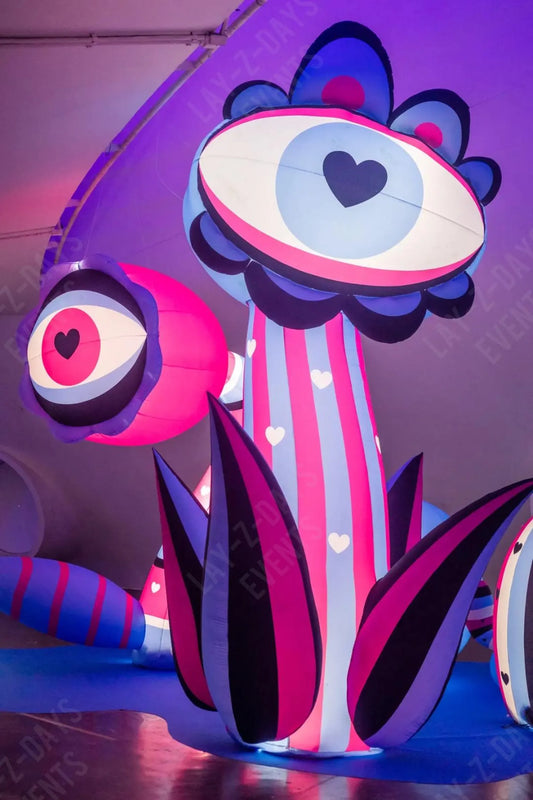 Giant Led inflatable eyeball flower decoration