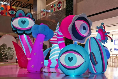 Giant Led inflatable eyeball flower decoration