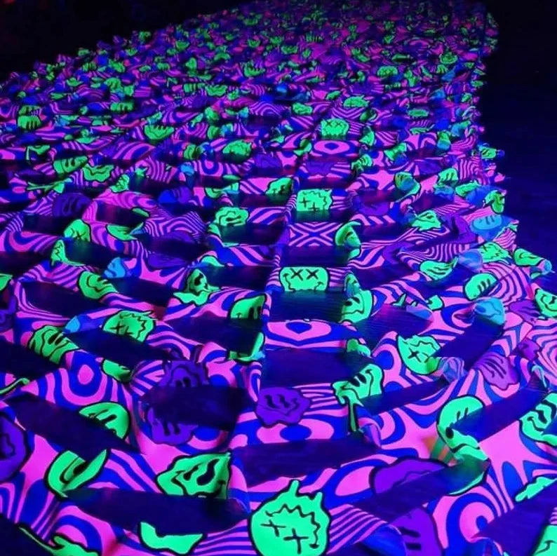 UV Décor Happy rave neon Camo Netting Ceiling Decoration – Lay-z-days ...