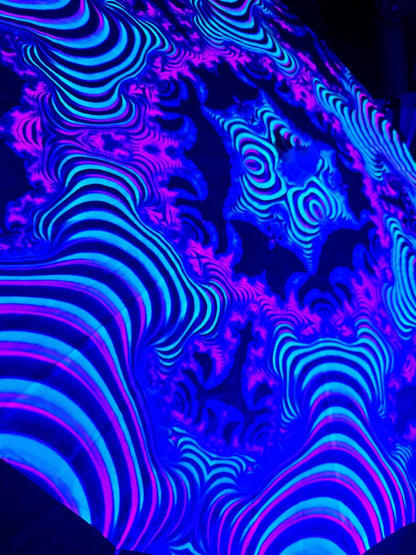 Uv reactive festival rave blacklight parasol