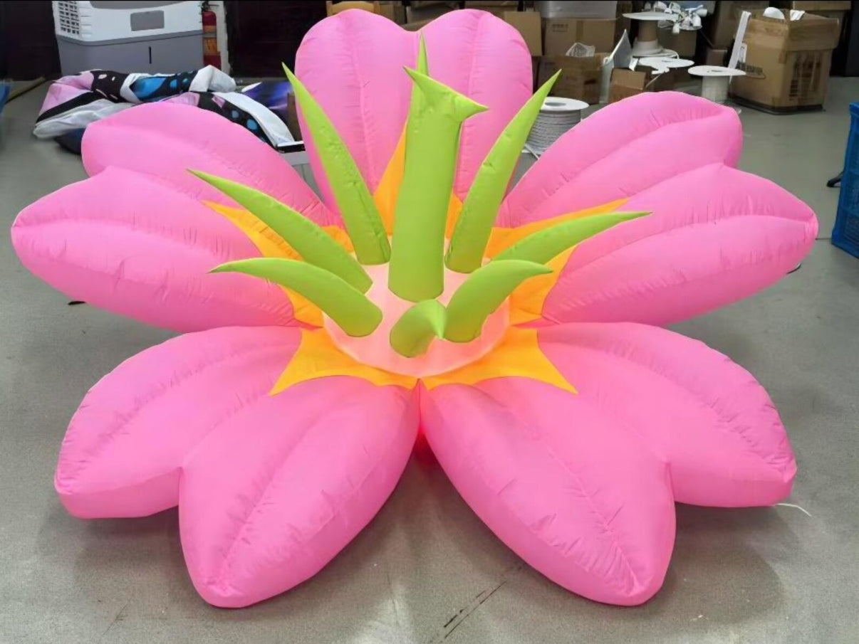 LED giant inflatable flower decoration by Lay-z-days Event's™, bright colorful LED inflatable flowers for event decor.