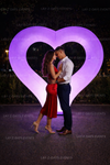 Lay-z-days Event's™ 2.7m giant LED inflatable love heart decoration lit up for events or celebrations.