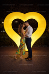 Lay-z-days Event's™ 2.7m giant LED inflatable love heart decoration lit up for celebrations and events.