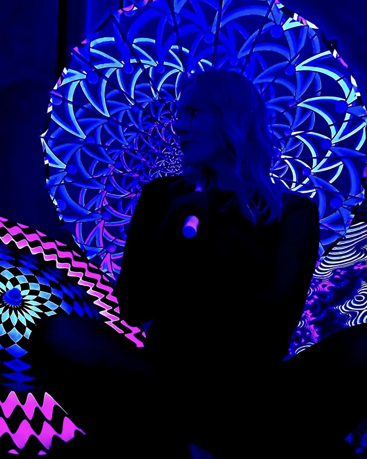 neon glow in the dark festival sun parasol umberella