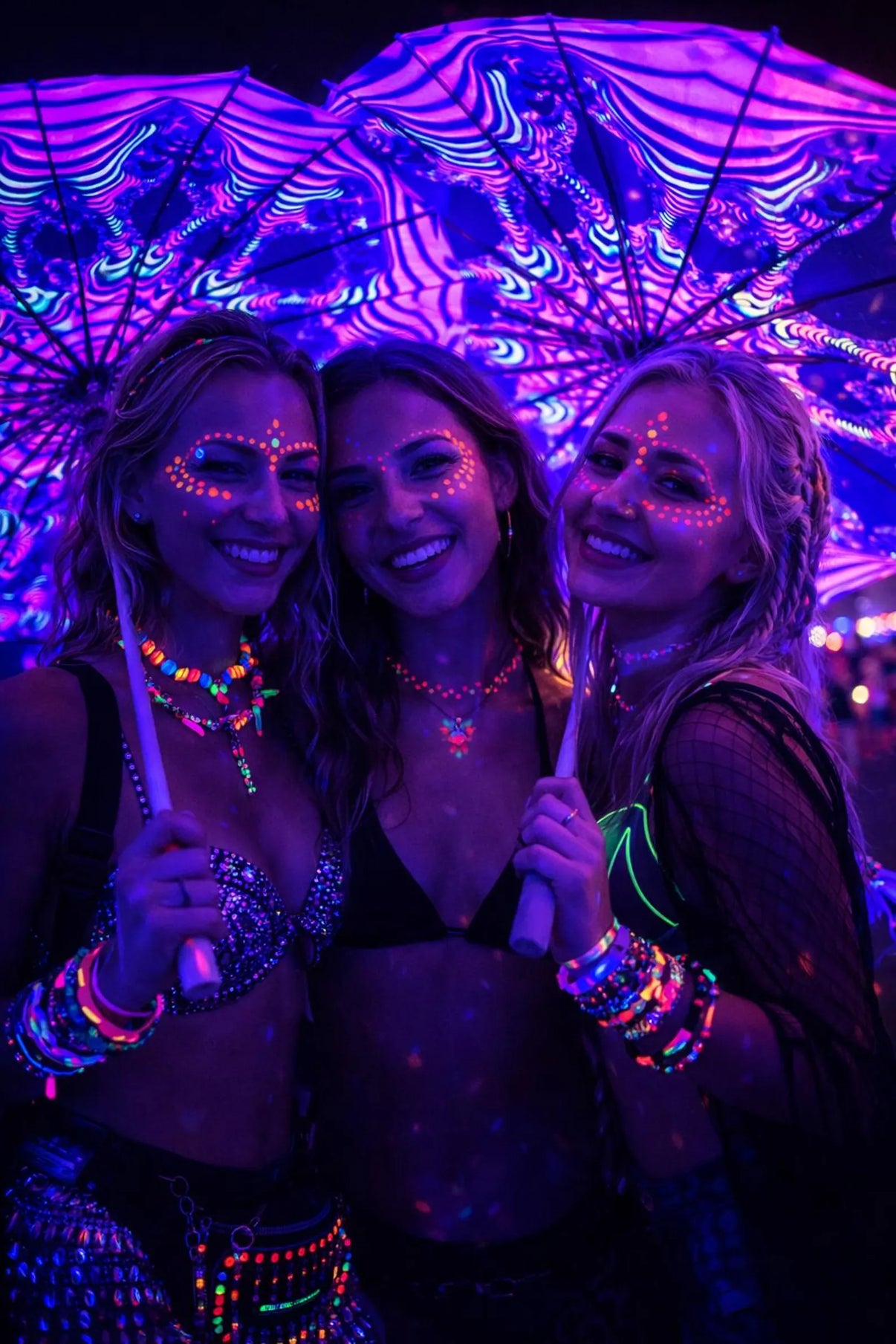 uv festival blacklight sun parasol