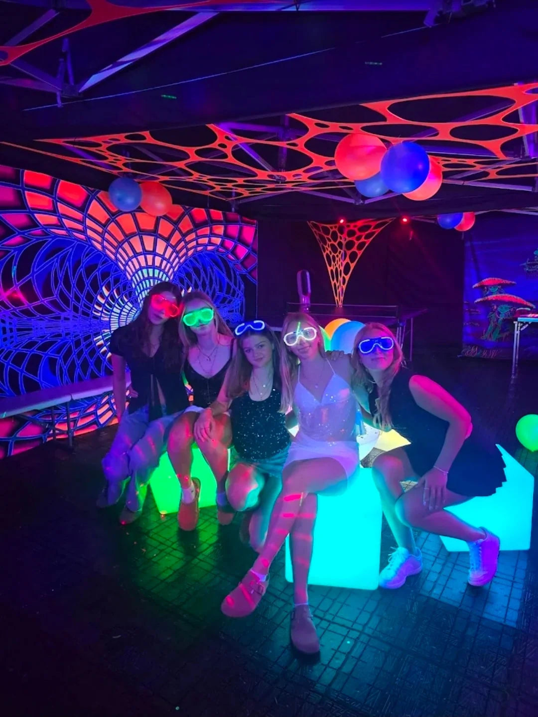 neon tent Trippy uv rave Party hire LITTLE ONE Musselin Schlafsack Frequency_5.8GHz Color:ICBL - BLUE
