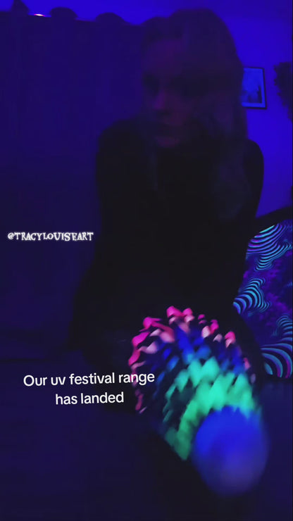 Uv reactive festival rave blacklight parasol