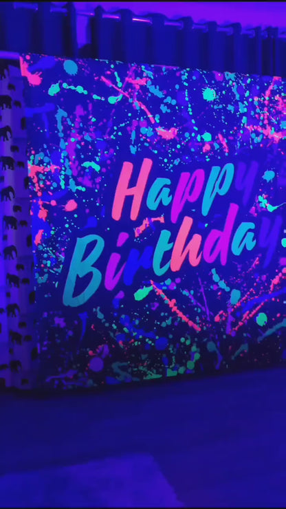 Uv Blacklight Happy birthday Tapestry