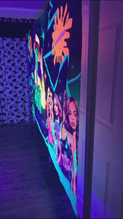 Uv Back to the 90s glow in the dark tapestry