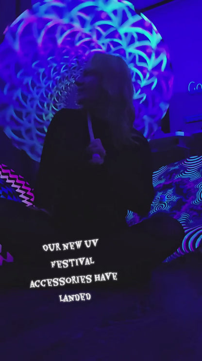 Uv reactive festival rave blacklight parasol