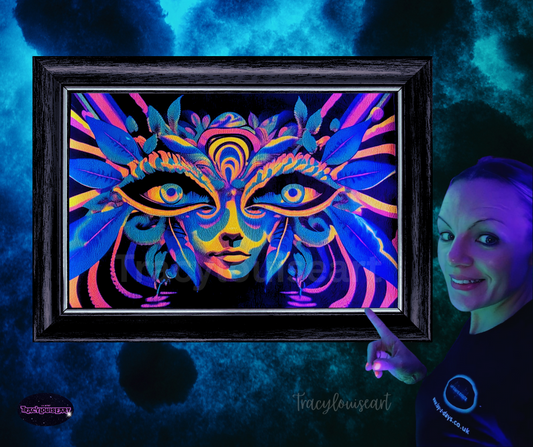 psychedelic trippy eye UV poster art glowing at blacklight party glow in the dark wall posters