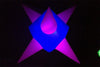 LED inflatable spiky cube ceiling decor by Lay-z-days Event's™, featuring vibrant lights and a bold spiky design for event decoration.