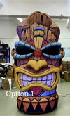 Inflatable giant tiki head decoration by Lay-z-days Event's™, perfect for events, featuring vibrant tiki-style design and bright colors.