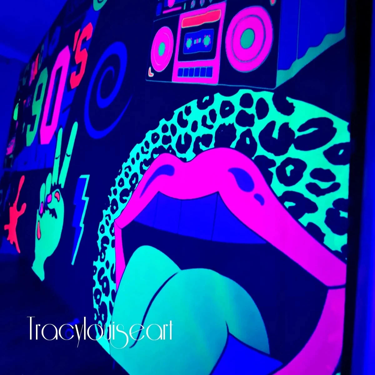 UV back to the 90s tapestry featuring colorful 90s-themed designs, perfect for UV decorations and party decor.