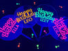 personalised uv glow neon cake topper