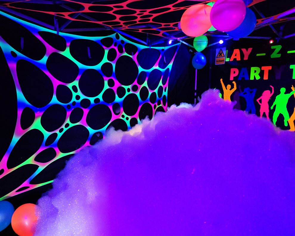 Uv Blacklight Foam Party Tent Overnight Hire West Midlands UK Layz