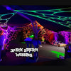 Three-pack UV webbing neon stretch rave and festival decor by Lay-z-days Event's™, glowing under UV light for party decoration.