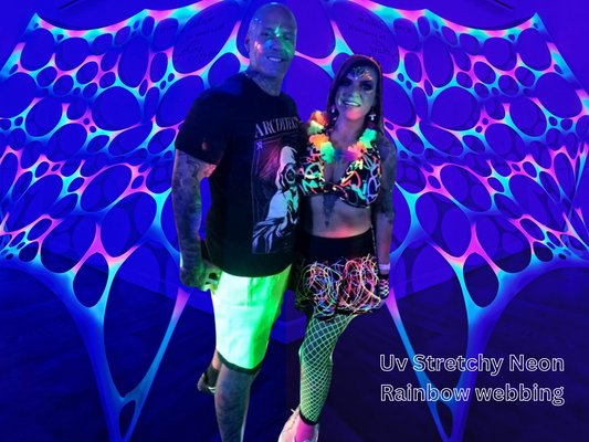 uv rainbow event stretch decor blacklight party