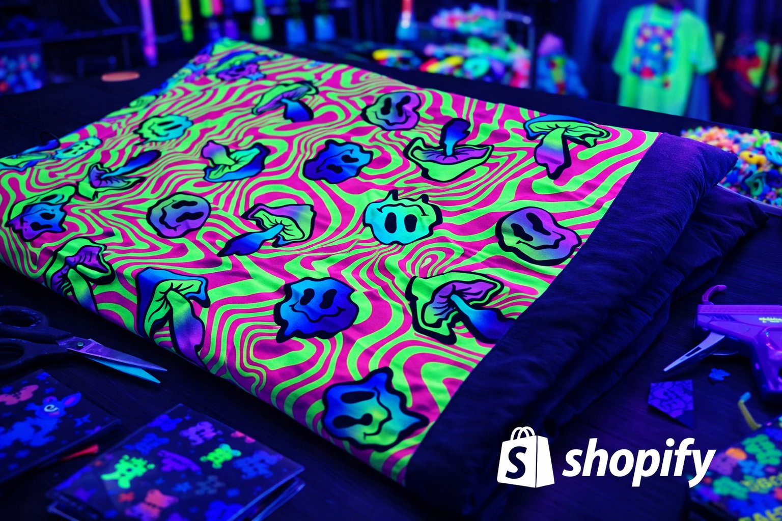 Fabric Rave UV rave neon print fabric , neon spandex fabric, – Lay-z-days Event's™