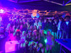 UV Trippy Party Tent by Lay-z-days Event's, 3x4.5 meters, featuring vibrant UV-reactive designs, ideal for rave and outdoor parties.